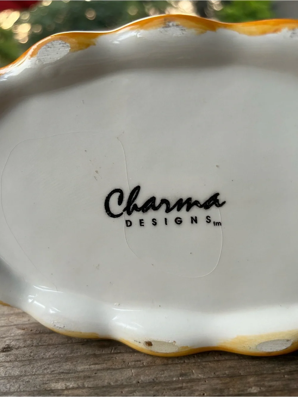 Charma Design  Hand-Painted Ceramic Covered Butter Dish - Blue, Yellow & Green